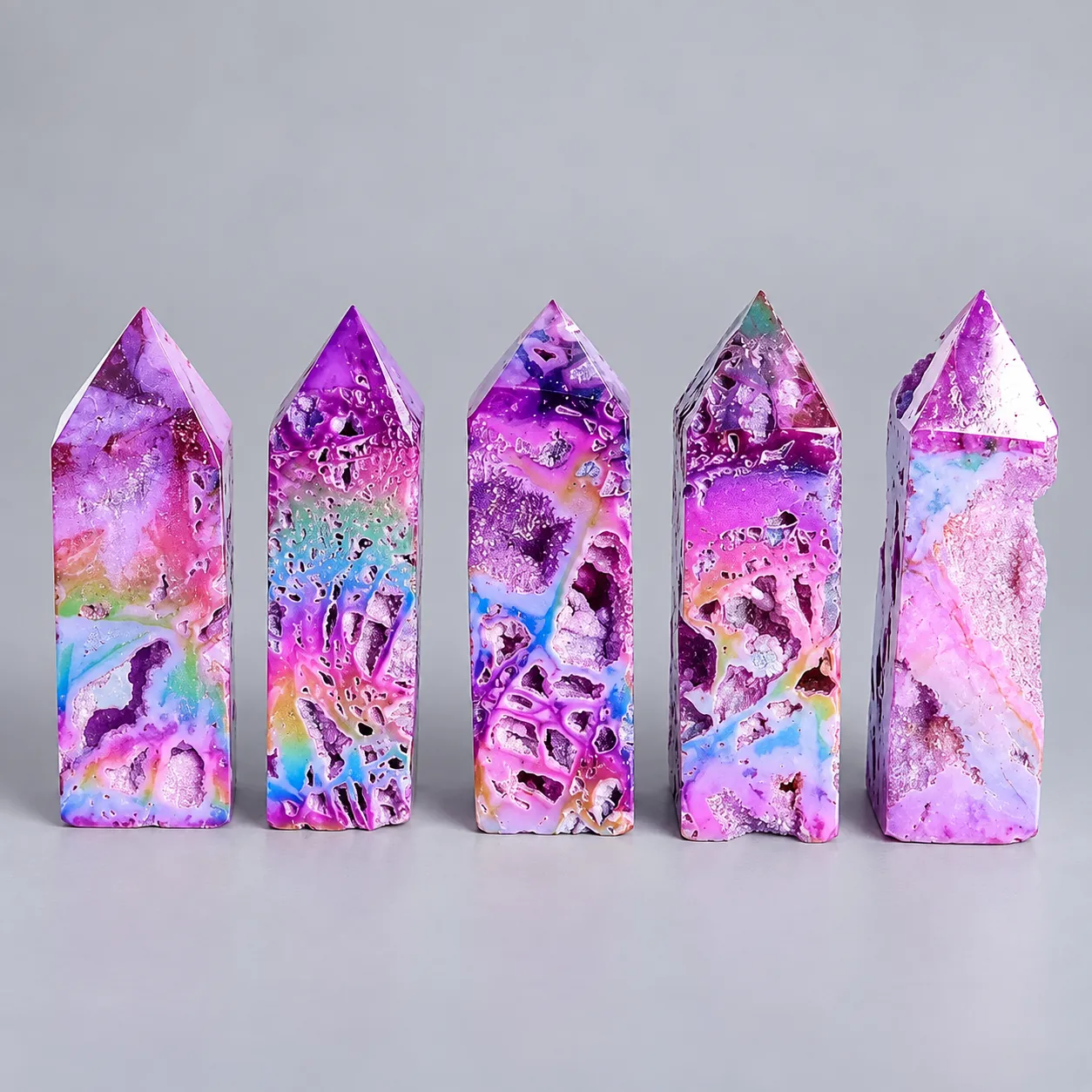 Rainbow Aura Sphalerite Crystal Tower | 8–9cm| VeriCrystal